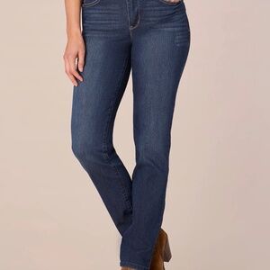 Democracy “Ab”solution Petite High Rise Straight Leg Indigo Jeans